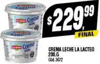 Supermercados Yaguar CREMA LECHE LA LACTEO 200G oferta