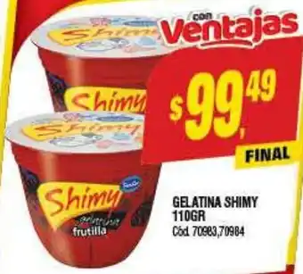 Supermercados Yaguar GELATINA SHIMY 110GR oferta