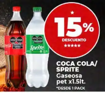 Supermayorista Vital COCA COLA/ SPRITE Gaseosa pet x1.5lt oferta