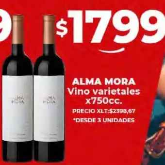 Supermayorista Vital ALMA MORA Vino varietales x 750cc oferta