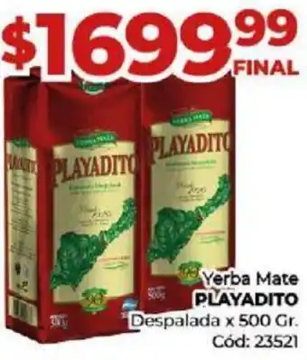 Diarco Yerba Mate PLAYADITO Despalada x 500gr oferta