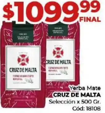 Diarco Yerba Mate CRUZ DE MALTA Selección x 500gr oferta