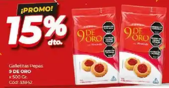 Diarco Galletitas Pepas 9 DE ORO x 500gr oferta