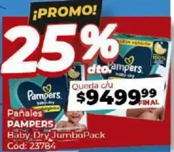 Diarco Pañales PAMPERS Baby Dry Jumbo Pack oferta