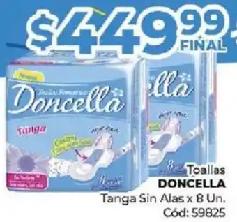 Diarco Toallas DONCELLA Tanga Sin Alas x 8 Un oferta