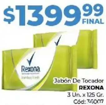 Diarco Jabón De Tocador REXONA 3 Un. x 125gr oferta
