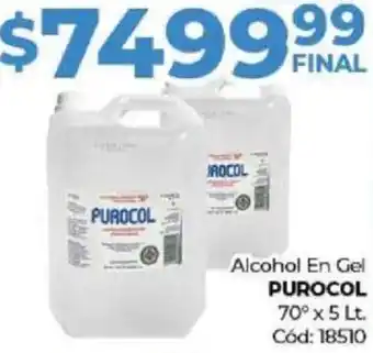 Diarco Alcohol En Gel PUROCOL 70° x 5lt oferta