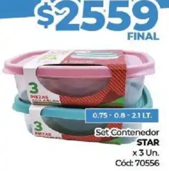 Diarco Set Contenedor STAR x 3 Un oferta
