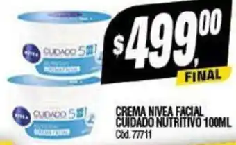 Supermercados Yaguar CREMA NIVEA FACIAL CUIDADO NUTRITIVO 100ML oferta