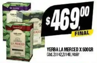Supermercados Yaguar YERBA LA MERCED X 500GR oferta