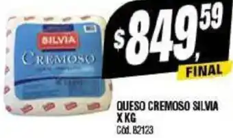 Supermercados Yaguar QUESO CREMOSO SILVIA X KG oferta