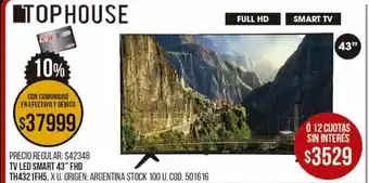 Coto Tophouse TV Led Smart 43" FHD oferta