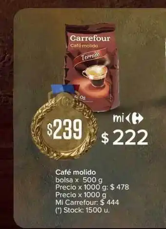 Carrefour Express Carrefour Café molido bolsa x 500g oferta