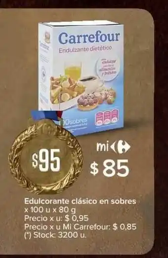 Carrefour Express Carrefour Edulcorante clásico en sobres x 100u x 80g oferta
