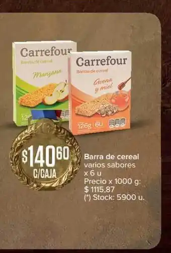 Carrefour Express Carrefour Barra de cereal varios sabores x 6u oferta
