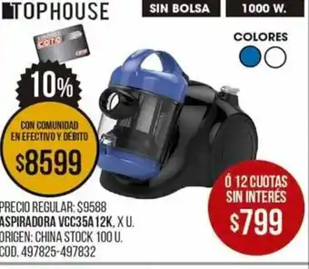 Coto Tophouse Aspiradora VCC35A 12K, XU oferta