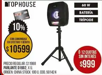Coto Tophouse Parlante D1602, X.U. oferta