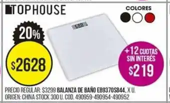 Coto Tophouse Balanza De Baño EB9370S844, XU. oferta