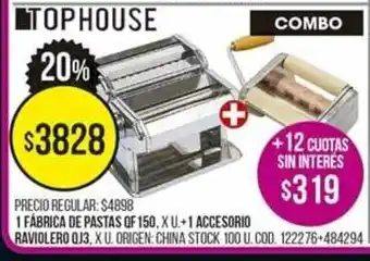 Coto Tophouse 1 Fábrica De Pastas OF 150 , XU. + Accesorio Raviolero OJ3, XU. oferta