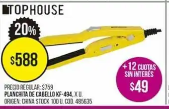 Coto Tophouse Planchita De Cabello KF - 494, XU oferta