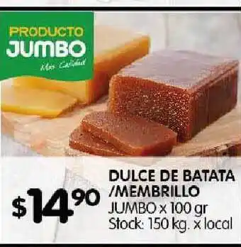 Disco Jumbo Dulce de Batata/membrillo x 100gr oferta