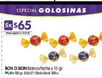 Disco Bon O Bon blanco/leche x 15gr oferta