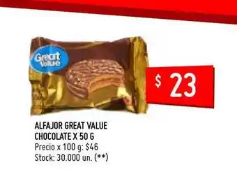 Walmart Great Value Alfajor Chocolate x 50g oferta