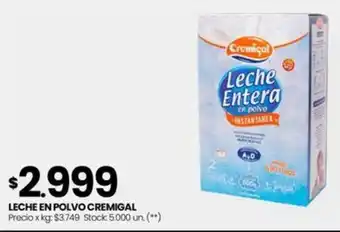 Changomas LECHE EN POLVO CREMIGAL oferta