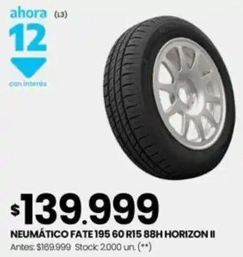 Changomas NEUMÁTICO FATE 195 60 R15 88H HORIZON II oferta