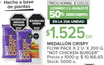 Carrefour MEDALLÓN CRISPY FLOW PACK X 2 U X 200G oferta