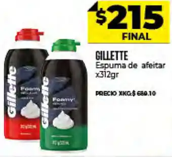 Supermayorista Vital Gillette Espuma de Afeitar x 312 gr oferta