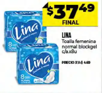 Supermayorista Vital Lina Toalla Femenina Normal Blockgel x 8u oferta