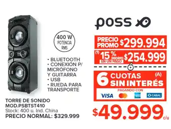 Carrefour poss TORRE DE SONIDO MOD.PSBTST410 oferta