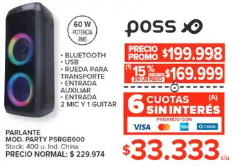 Carrefour poss PARLANTE MOD. PARTY PSRGB600 oferta