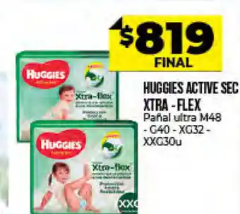 Supermayorista Vital Huggies Active Sec Xtra Flex Pañal Ultra oferta