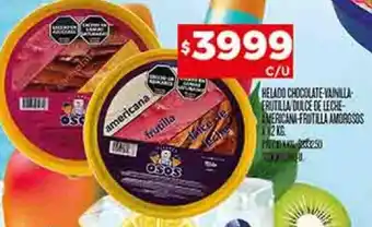 Supermercados DIA HELADO CHOCOLATE-VAINILLA-FRUTILLA/DULCE DE LECHE-AMERICANA FRUTILLA AMOROSOS oferta