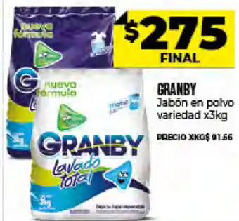 Supermayorista Vital Granby Jabón en Polvo Variedad x 3 kg oferta