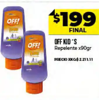 Supermayorista Vital Off Kid's Repelente x 90 gr oferta