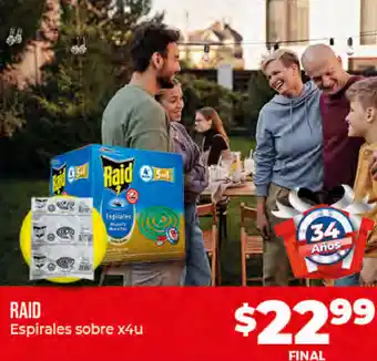 Supermayorista Vital Raid Espirales Sobre x 4 u oferta