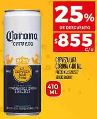 Supermercados DIA CERVEZA LATA CORONA X 410ML oferta
