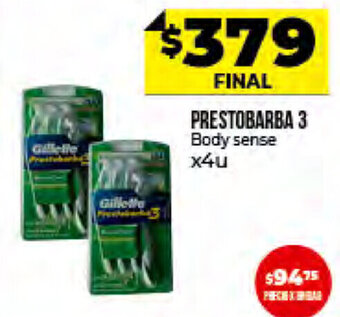 Supermayorista Vital Prestobarba 3 Body Sense oferta