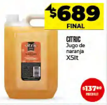 Supermayorista Vital Citric Jugo de Naranja x 5lt oferta