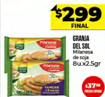 Supermayorista Vital Granja Del Sol Milanesa de Soja 8u x 2.5gr oferta