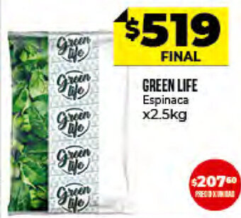 Supermayorista Vital Green Life Espinaca x 2.5 kg oferta