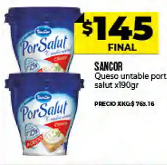 Supermayorista Vital Sancor Queso Untable Port Salut x 190 gr oferta
