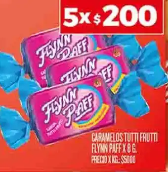 Supermercados DIA CARAMELOS TUTTI FRUTTI FLYNN PAFF X 8g oferta