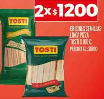 Supermercados DIA GRISINES SEMILLAS LINO PIZZA TOSTI X 100G oferta