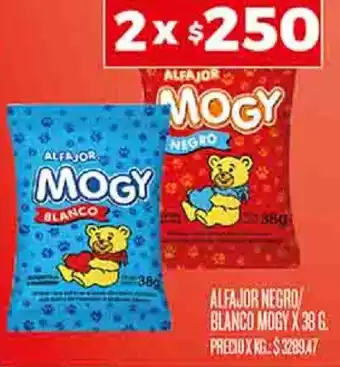 Supermercados DIA ALFAJOR NEGRO/ BLANCO MOGY X 38g oferta