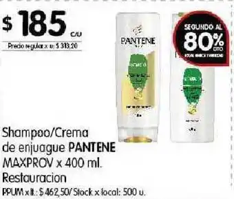 Disco Pantene Maxprov Shampoo/Crema de enjuague x 400ml oferta
