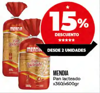 Supermayorista Vital Mendia Pan Lacteado x 360/600 gr oferta
